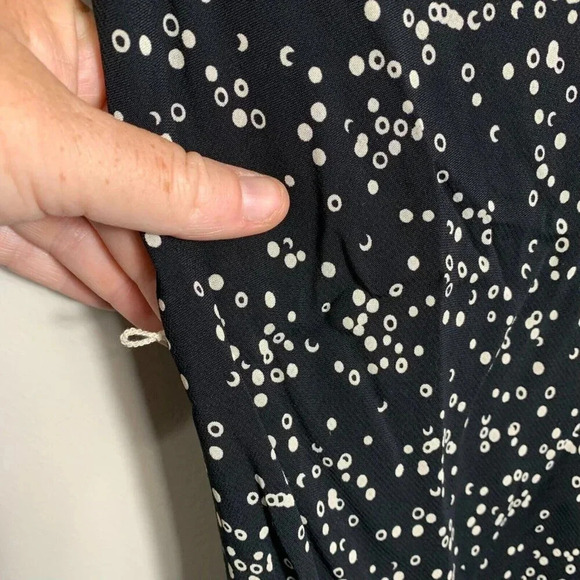 J. Jill Dress Black White Midi Size 8 lined Sleeveless Ruffle Church Work NWT - Picture 8 of 11